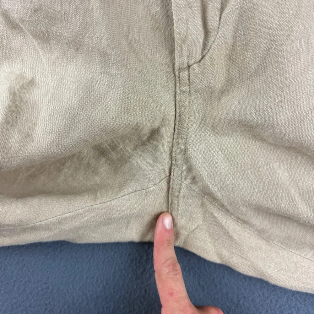 Jos A Bank Pants Mens 40x30 (Fits 39x30) Beige 100% Linen Breathable Lightweight